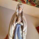 Religious Statuette of the Virgin Mary in Biscuit Porcelain