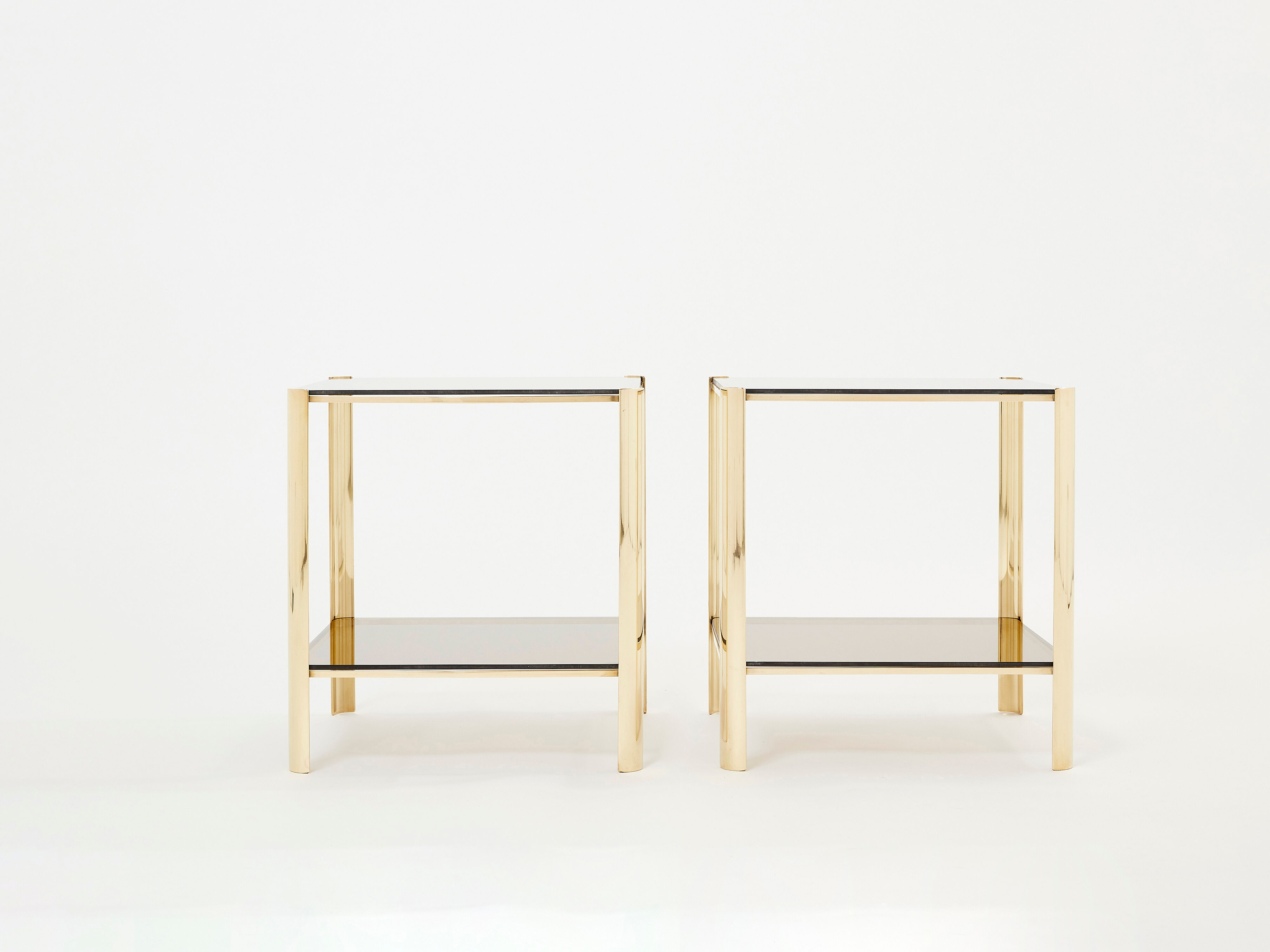 Pair of tables ends of bronze sofa 60s