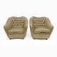 Pair of Gio Ponti style Mid-Century Modern Curved Armchairs, 1940s