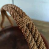 Adrien Audoux and Frida Minet rare basket in solid oak and rope