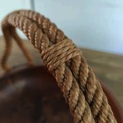Adrien Audoux and Frida Minet rare basket in solid oak and cordage.