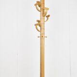 Modernist travertine and wood coat rack 1980s