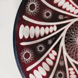 Pocket tray in glass lined plum color and cut