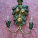 Vintage pear motif wall lamp from the 1970s