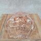 Vintage pink glass catchall / ashtray, hands joined.