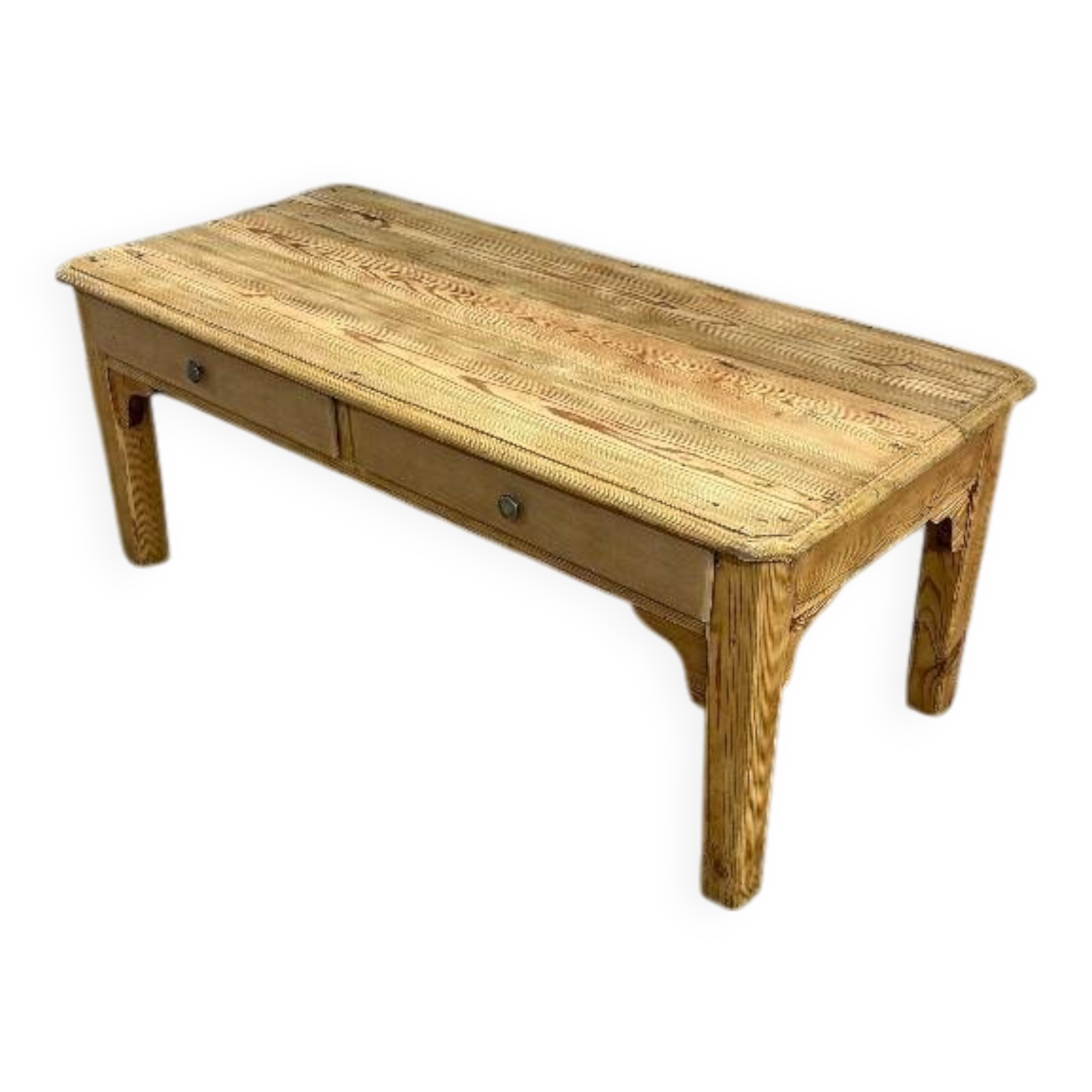 Solid stripped pine farmhouse coffee table