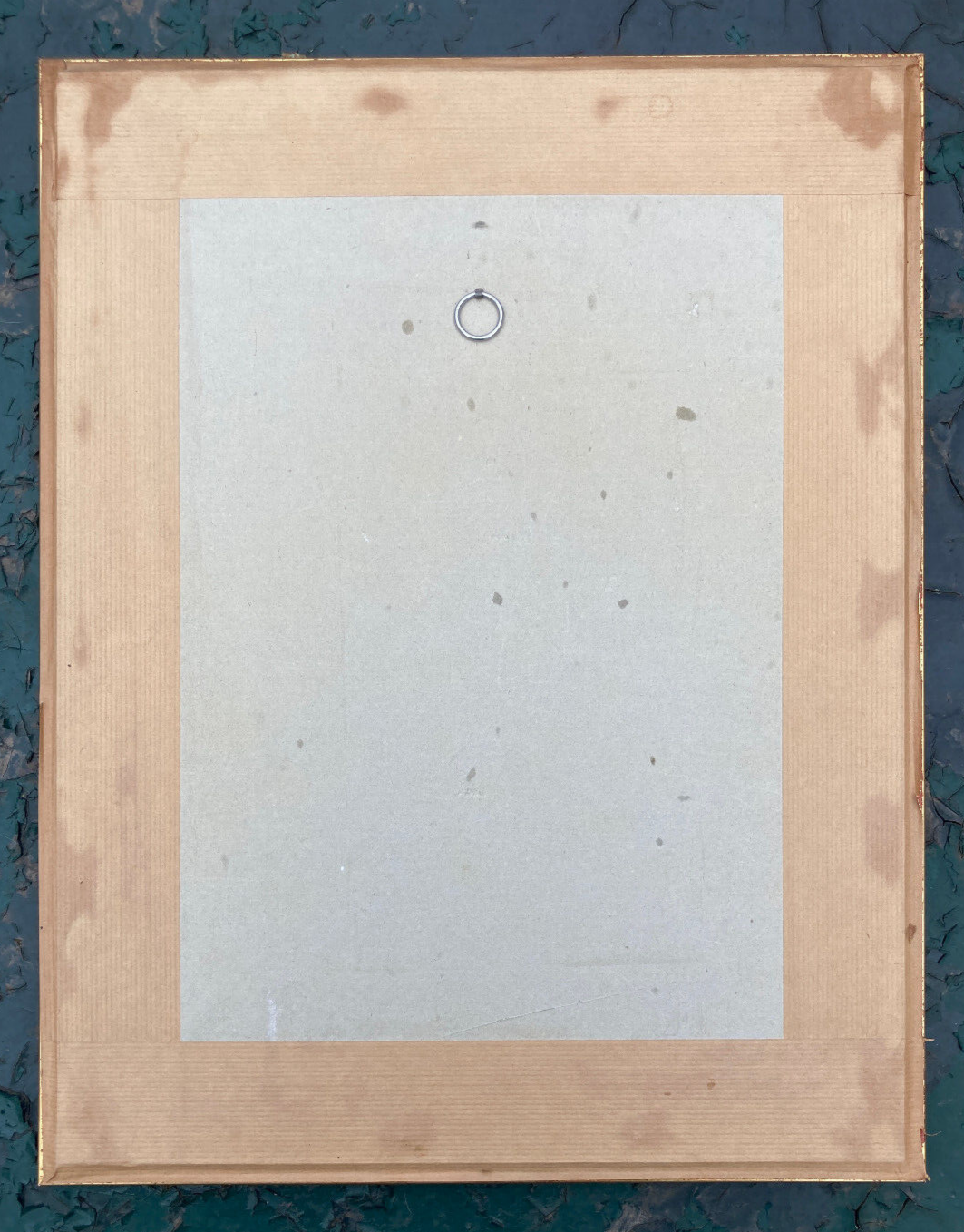 Old engraving, night, gallant scene - golden frame