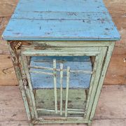 Art Deco glass-fronted bar cabinet in teak
