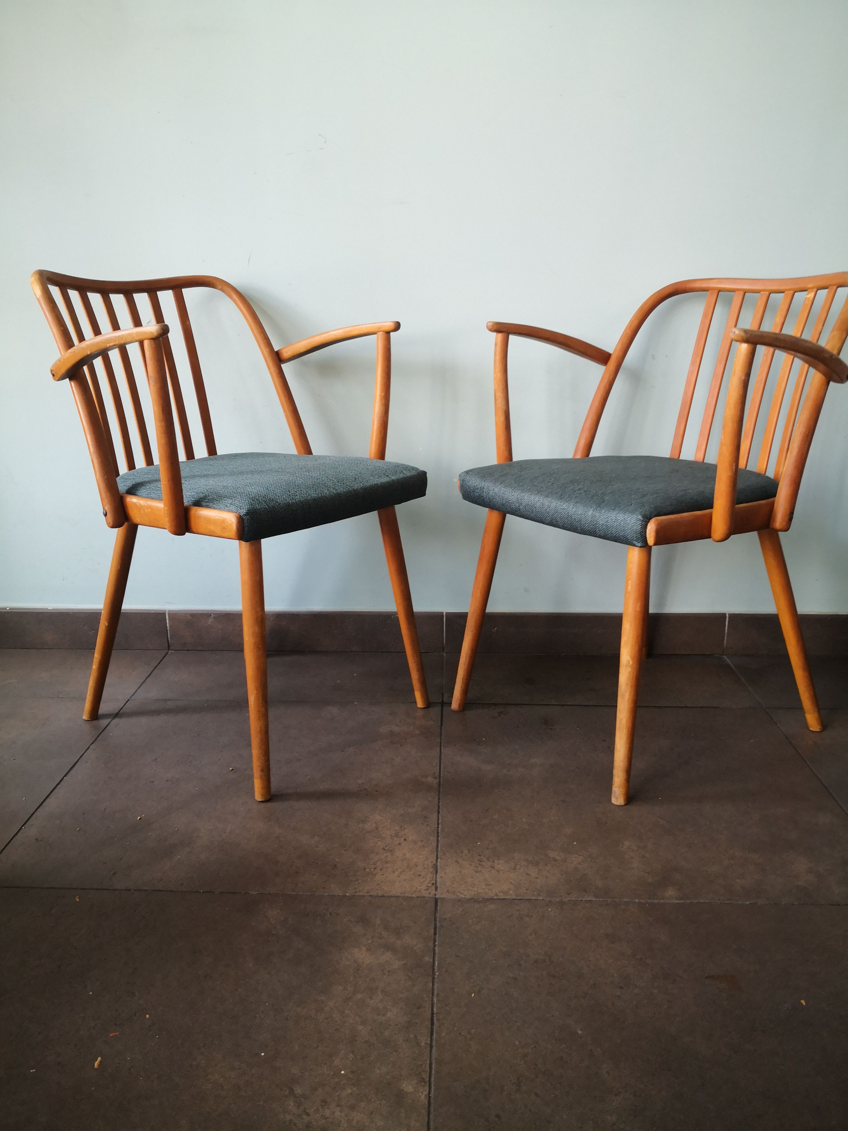 Pair of Scandinavian style armchairs, Antonin Suman, for TON, Czech Meal, 70s