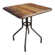Bistro table in teak and wrought iron