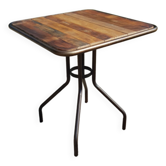 Teak and wrought iron bistro table