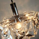 elegant 2-tier kinkeldey mid century PENDANT LIGHT crystal glass and chrome