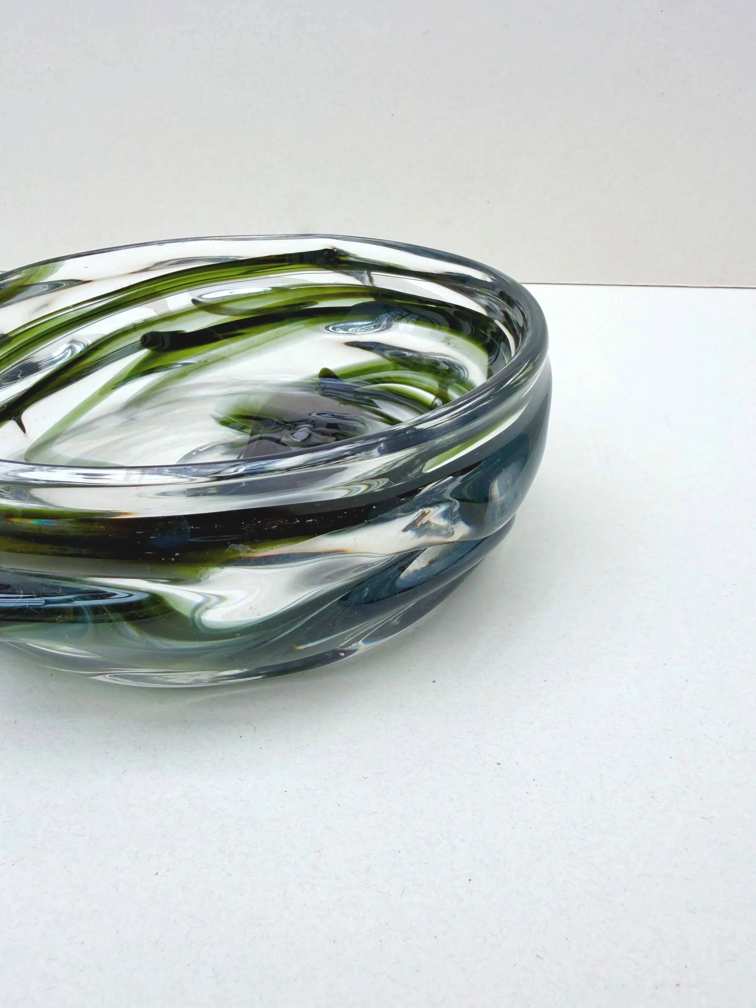 Blown glass vide poche from Murano, Italy 1970