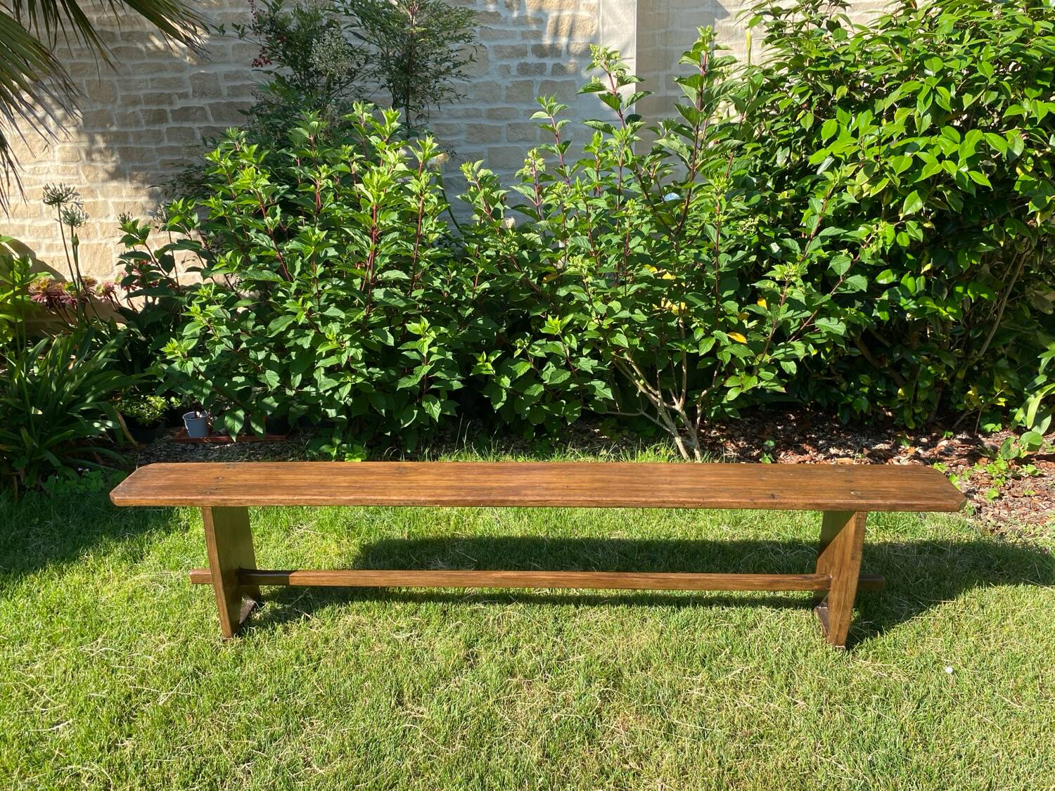 Old wooden farm bench - 2 meters