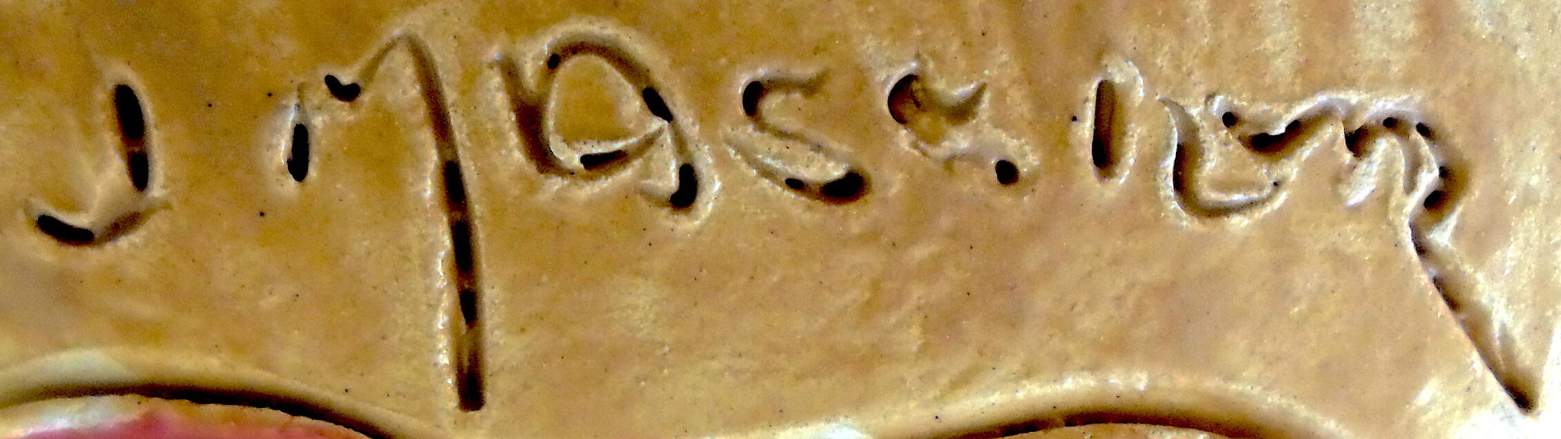 Terracotta vase incised by Jean Clergue in Vallauris