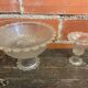 Paire coupe à fruits masserini barocco verre moulé rang de perles vint