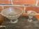Masserini barocco fruit bowl pair moulded glass bead row vintage