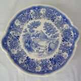 Round ceramic faience dish villeroy boch burgerland blue