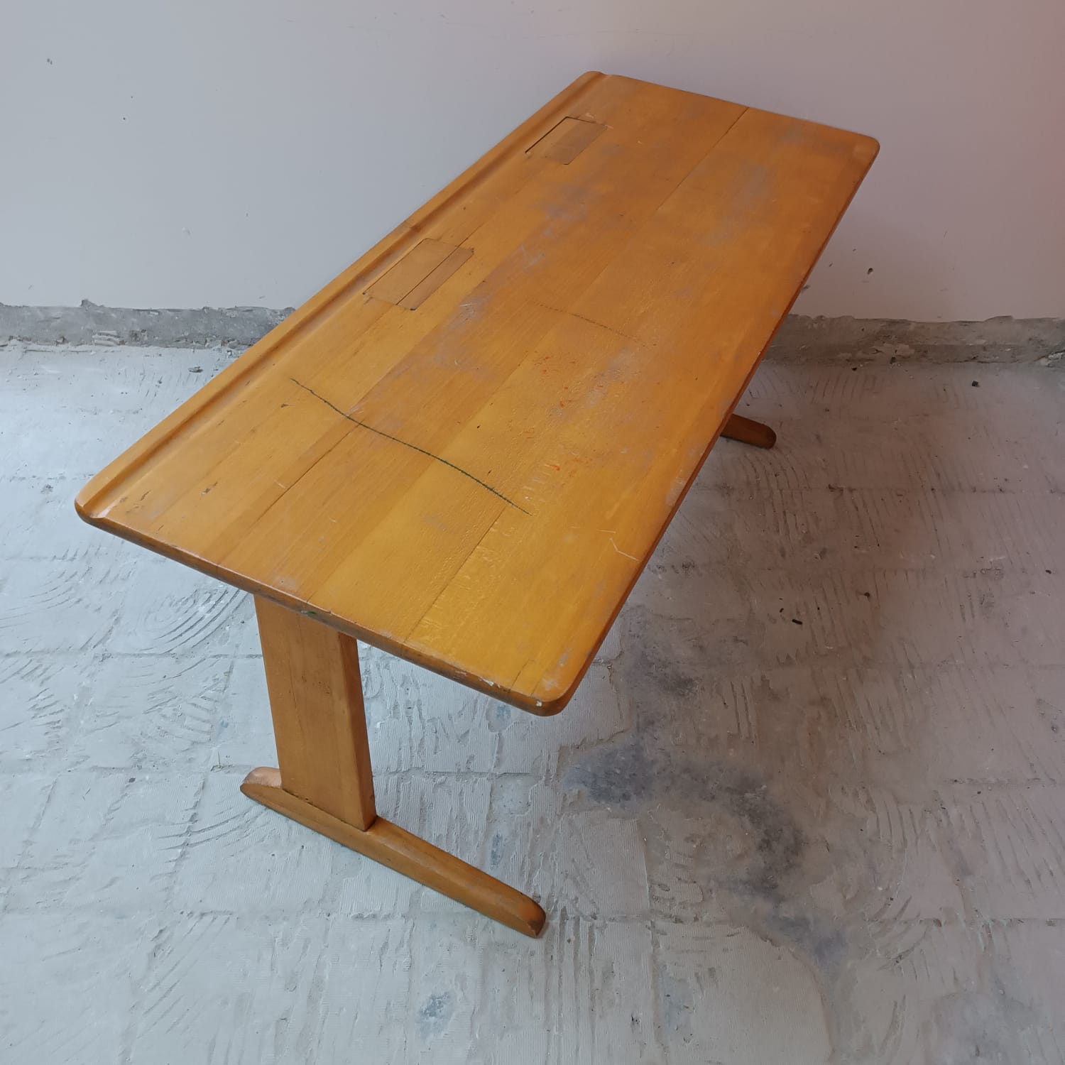 Casala 1960 children's school desk with inkwell slot