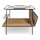 Table basse en rotin et céramique années 50