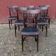Set of 6 vintage black leatherette bistro chairs