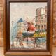 Old painting caroline burnett view paris moulin rouge oil on canvas