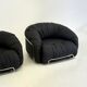 Italian Space Age armchairs in black