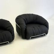 Italian Space Age armchairs in black