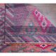 1970s Turkish Handmade Wool Diamond Pink Purpler Runner Rug 77x392