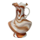 Vintage Murano glass vase, white and orange opaline from the 1970s.