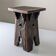 Monastic oak pedestal stool with clover cutouts, French neogothic, 1900s