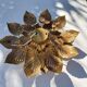 Sconce metal golden leaves 70s