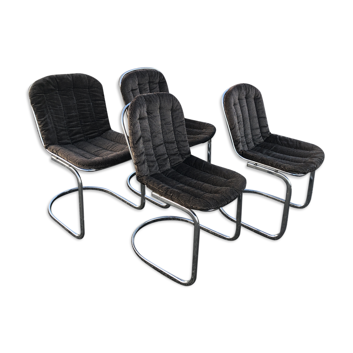 4 chromed chairs Cidue