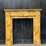 Cheminée De Style Louis XVI En Marbre Jaune De Sienne Vers 1880
