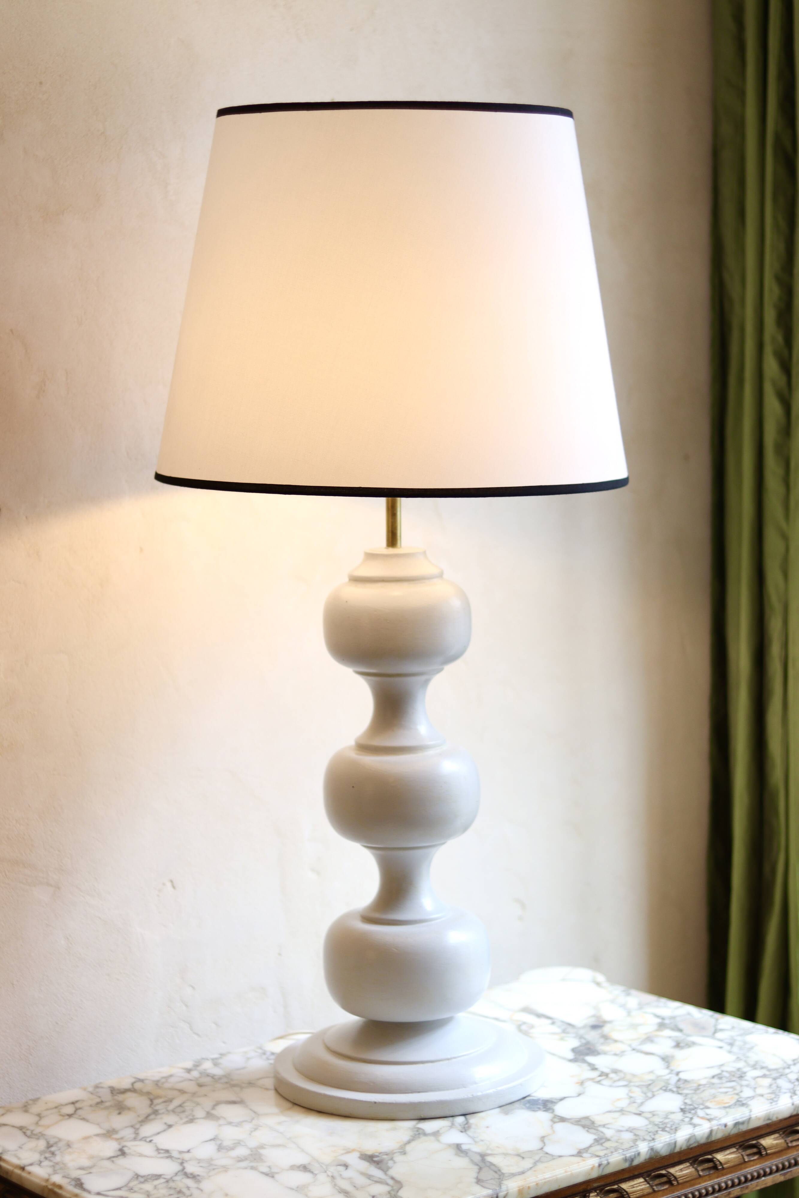 Large antique wooden ball lamps