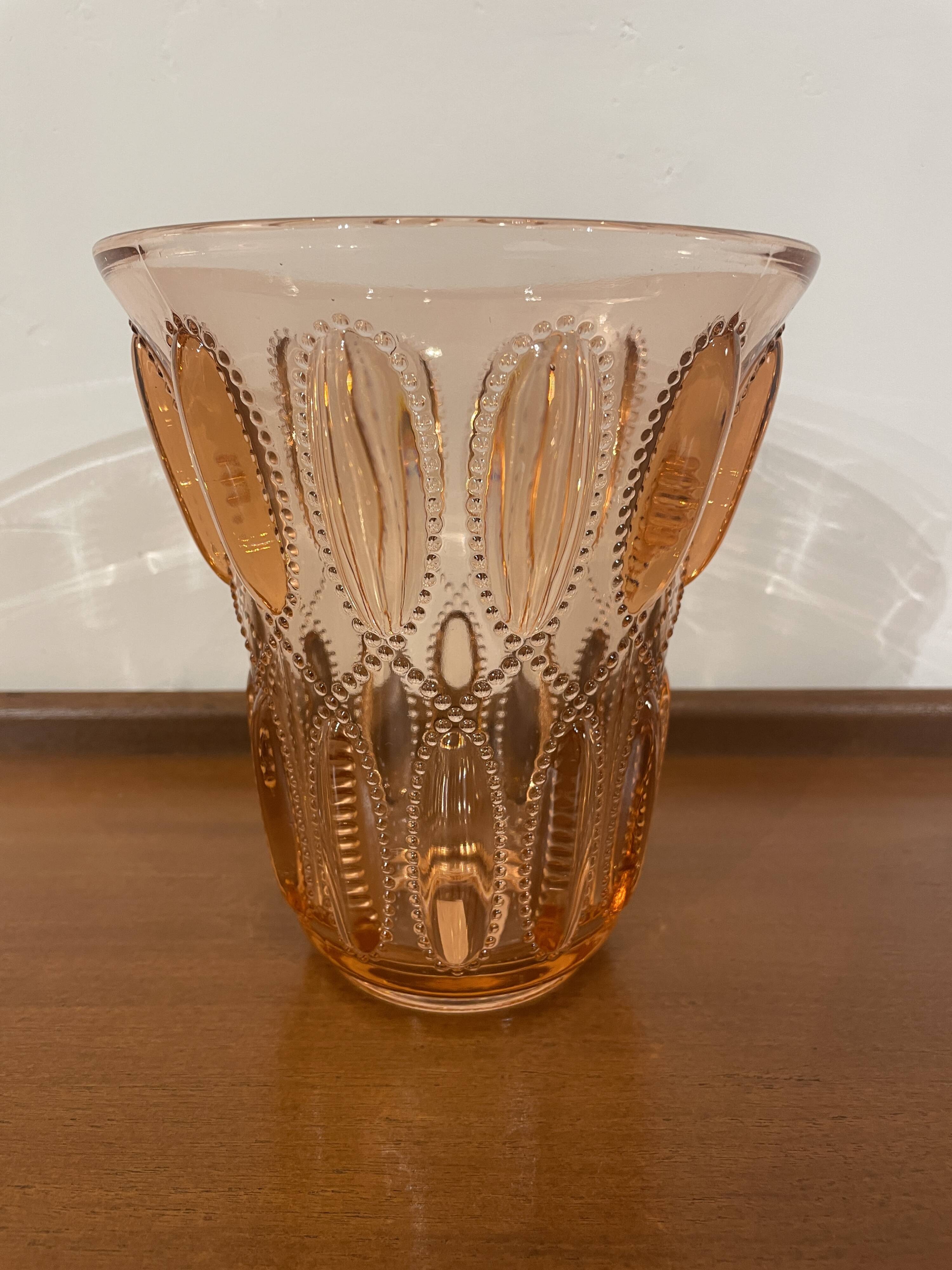 Vase moèle "éphémère", Luxval, Val Saint-Lambert, Belgium 1930's