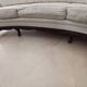 Vintage white curved tufted 3-seater sofa