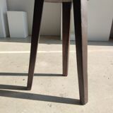 High tripod stool in brown solid wood