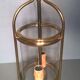 Lanterne cage deux feux verre cylindrique translucide et laiton à trois pieds - style classique