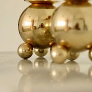 Pair of mid-century Swedish brass candle holders