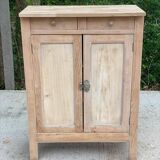 Renovated Parisian sideboard in raw solid wood 72cm
