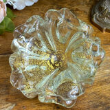 Cendrier en verre de Murano et feuille d’or par Barovier et Toso