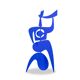 Antonine de Saint Pierre. Blue “Bugler” sculpture. Contemporary.