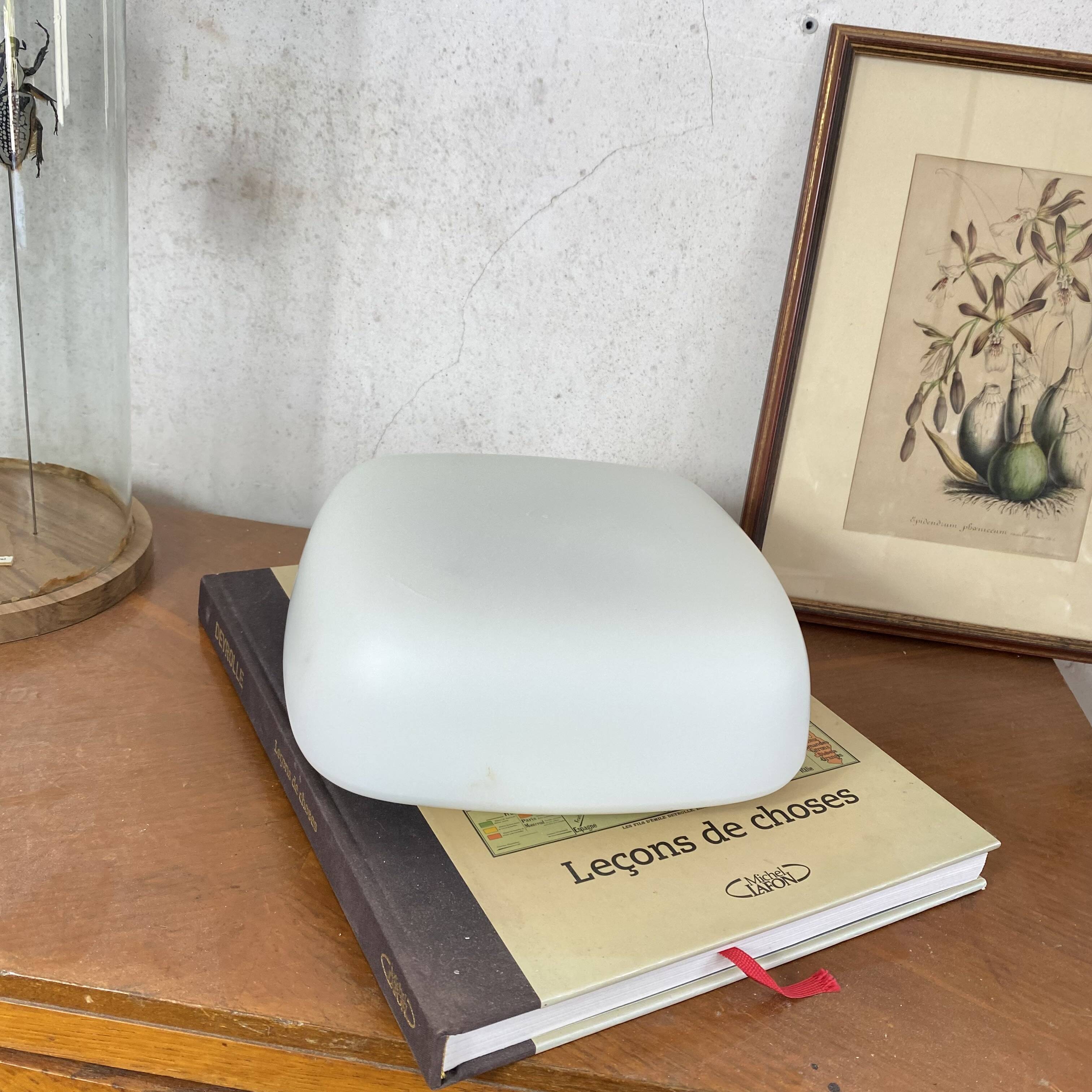 Ceiling light or square wall lamp 25 cm white glass