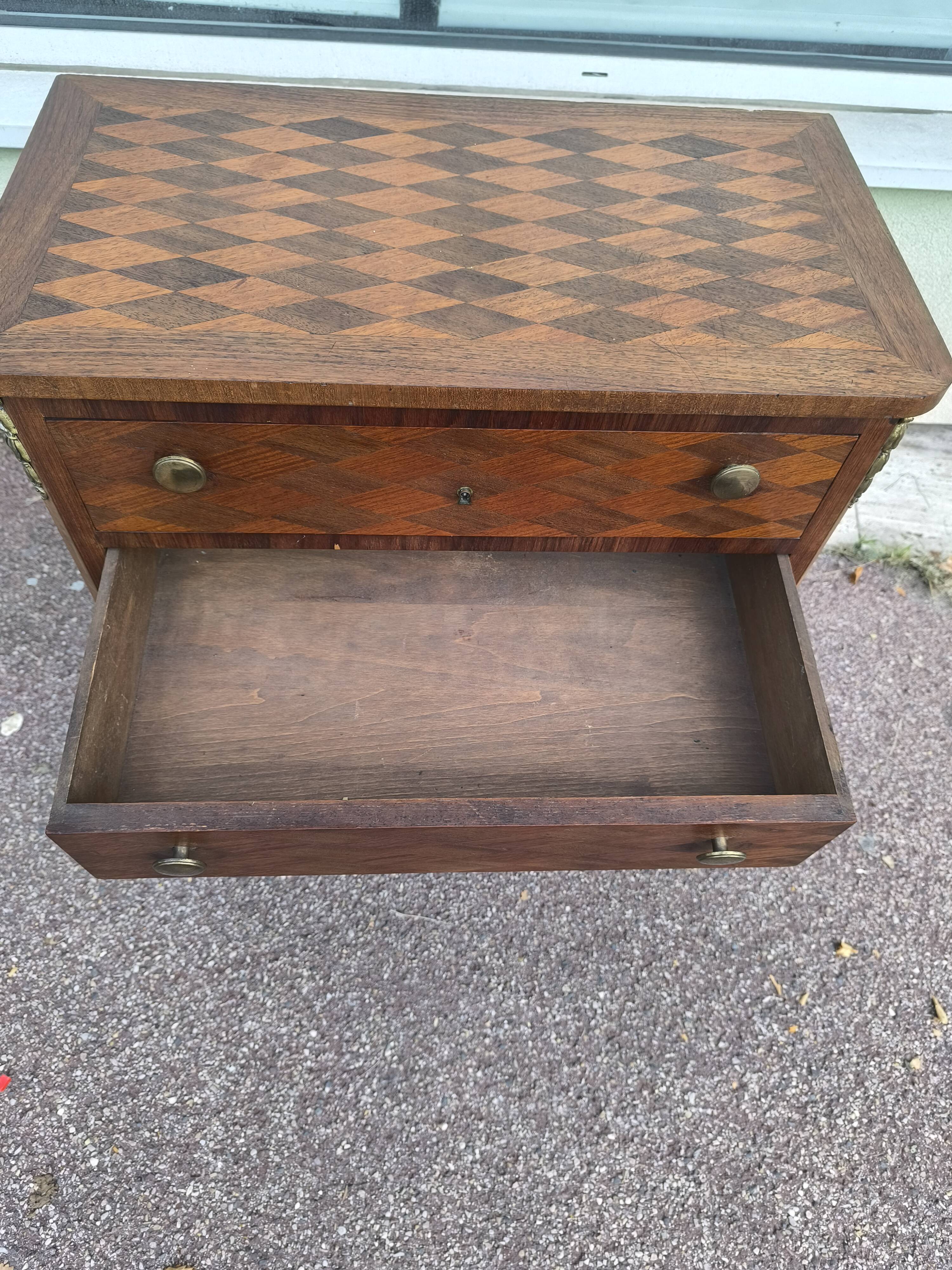 Small Louis XVI Style Marquetry Chest of Drawers Circa 1930/1950