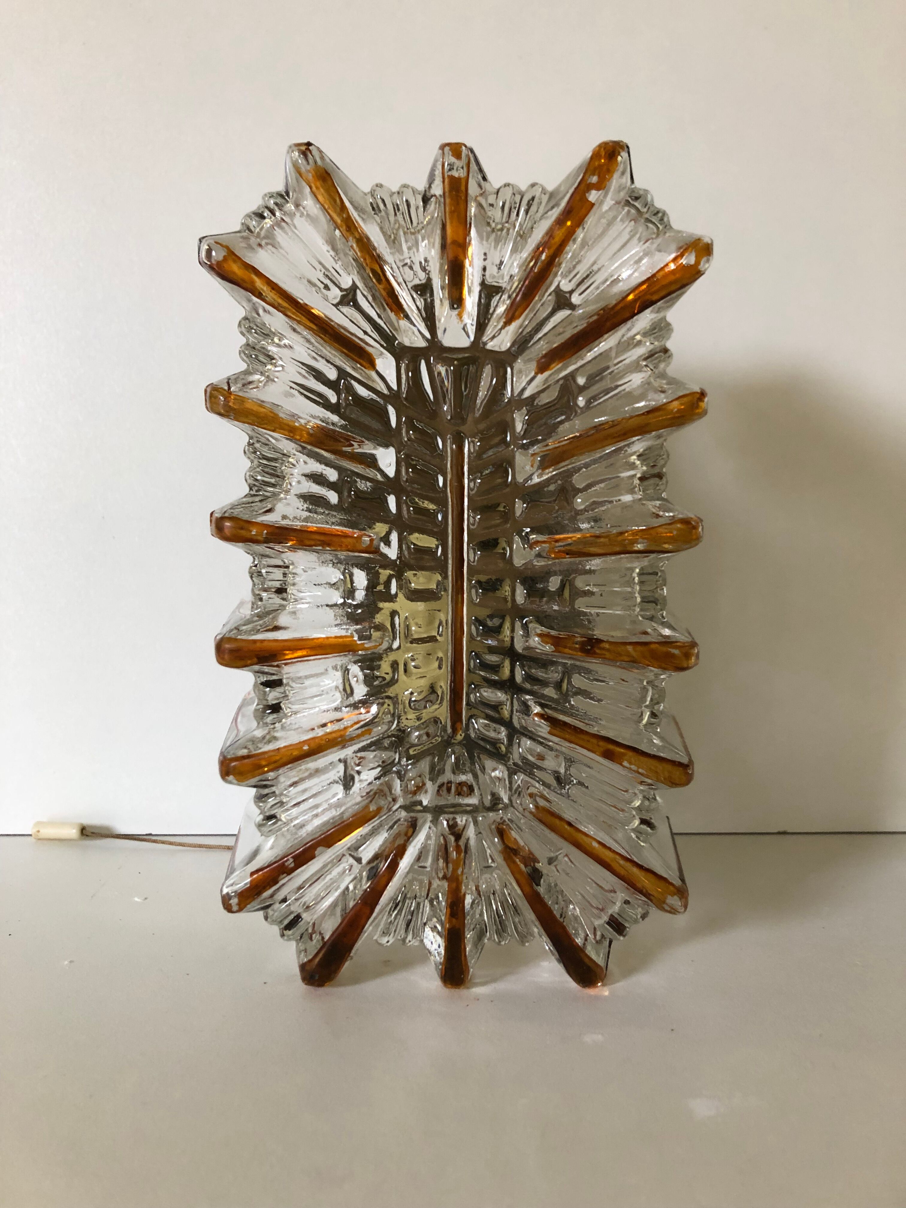 Lot 3 glass brick sconces 1960