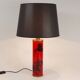 Piero Fornasetti Grande table lamp Bighe red and black mid-century, Italy, 1950s