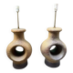 Set of 2 Danish modernist stoneware lamps from the mid-century, 1960s