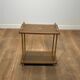 Double Tray Leather Sofa Table in Golden Tawny with Small Iron Details. Brass