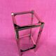 VINTAGE 1970 COFFEE TABLE SQUARE GOLD BRIGHT TUBE SQUARE 2 PLATTERS